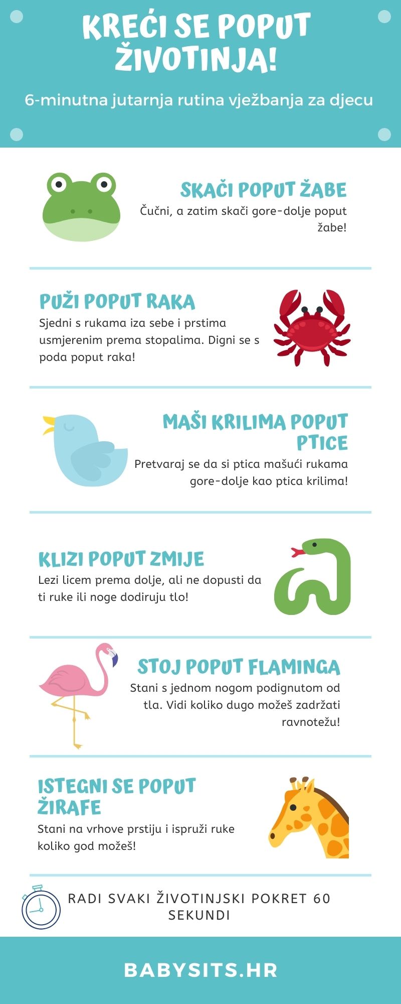 Kreći se kao životinja rutina za djecu