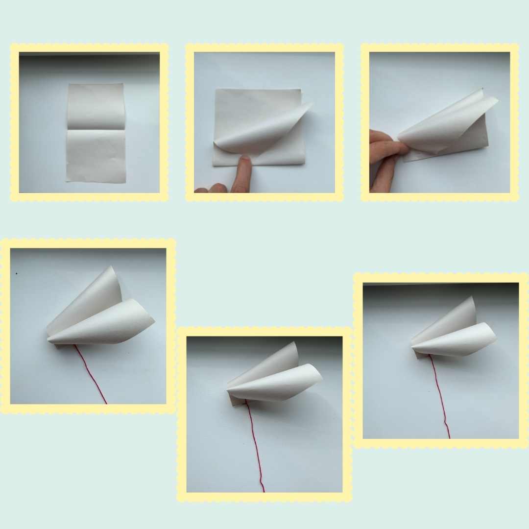 homemade paper kite craft steps