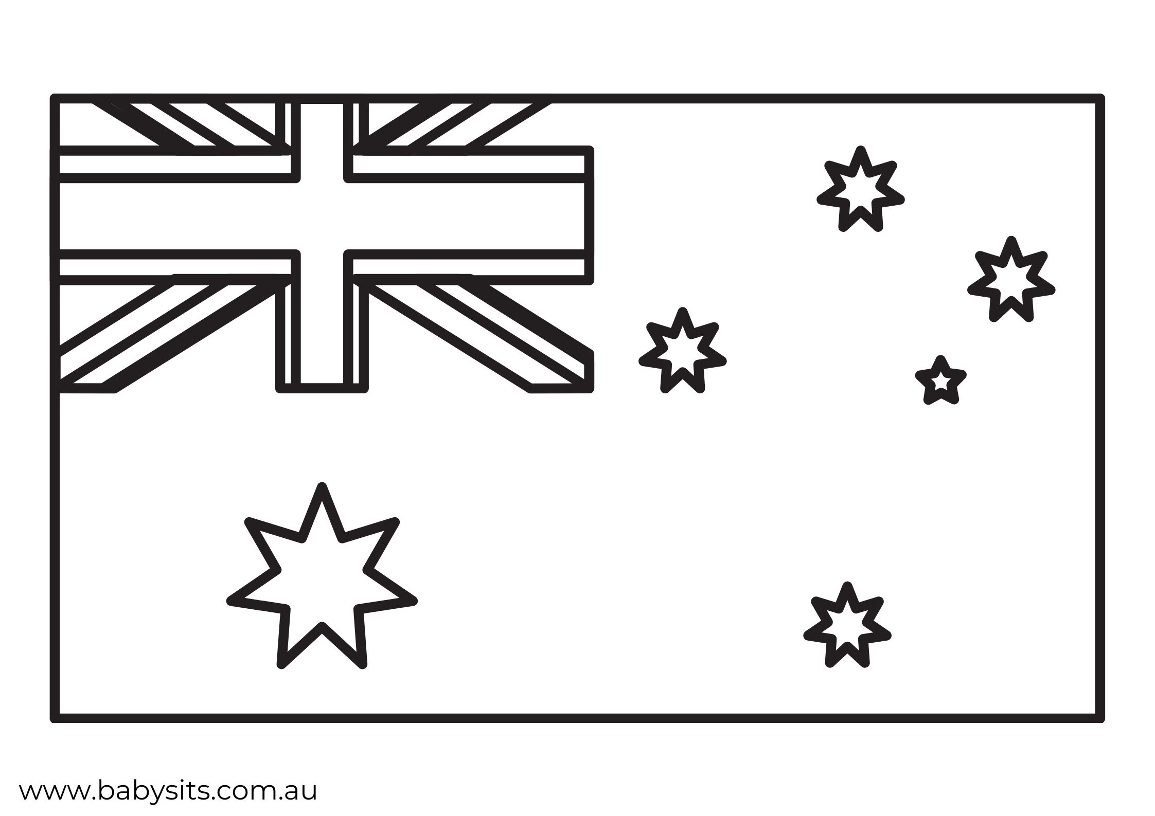 australian flag coloring page