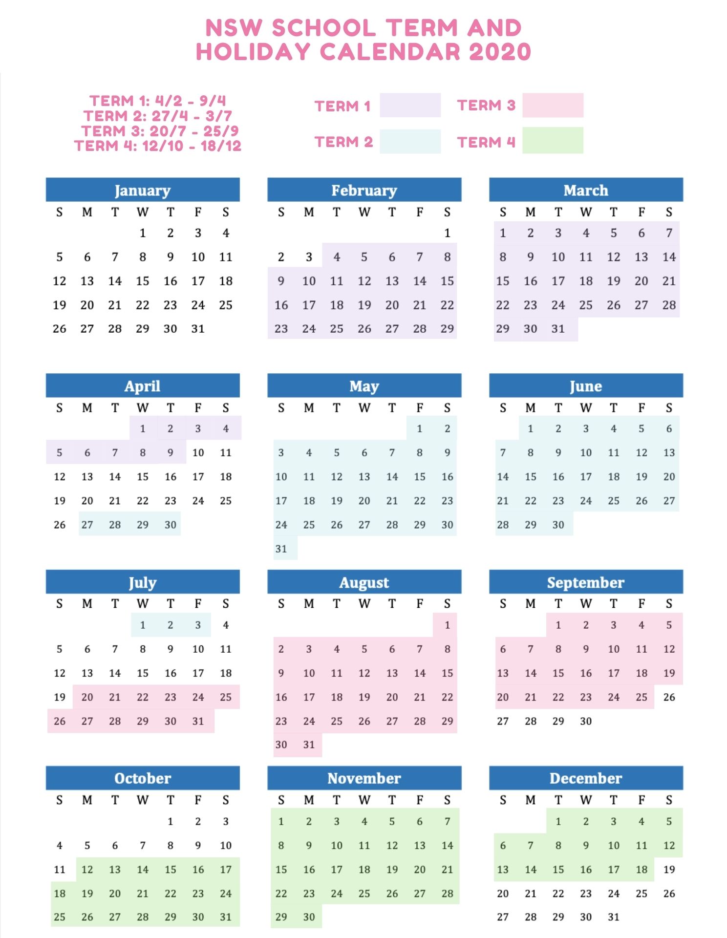 Nsw School Holidays 2023 Easter Jword Health Promotion Calendar 