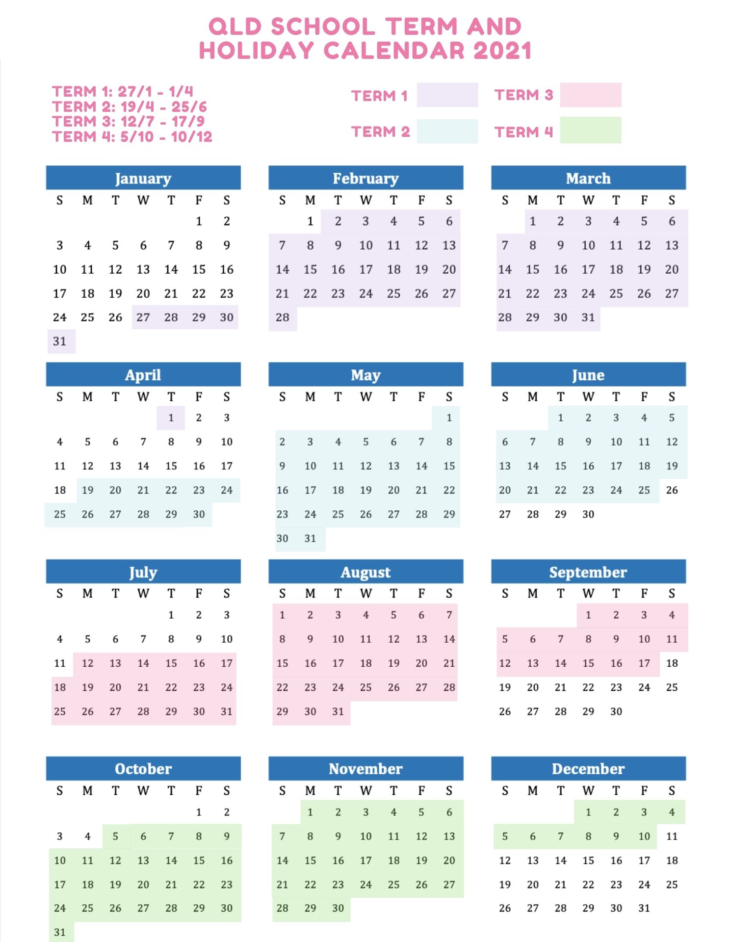 School Terms 2022 Qld Calendar Summer 2022 Calendar