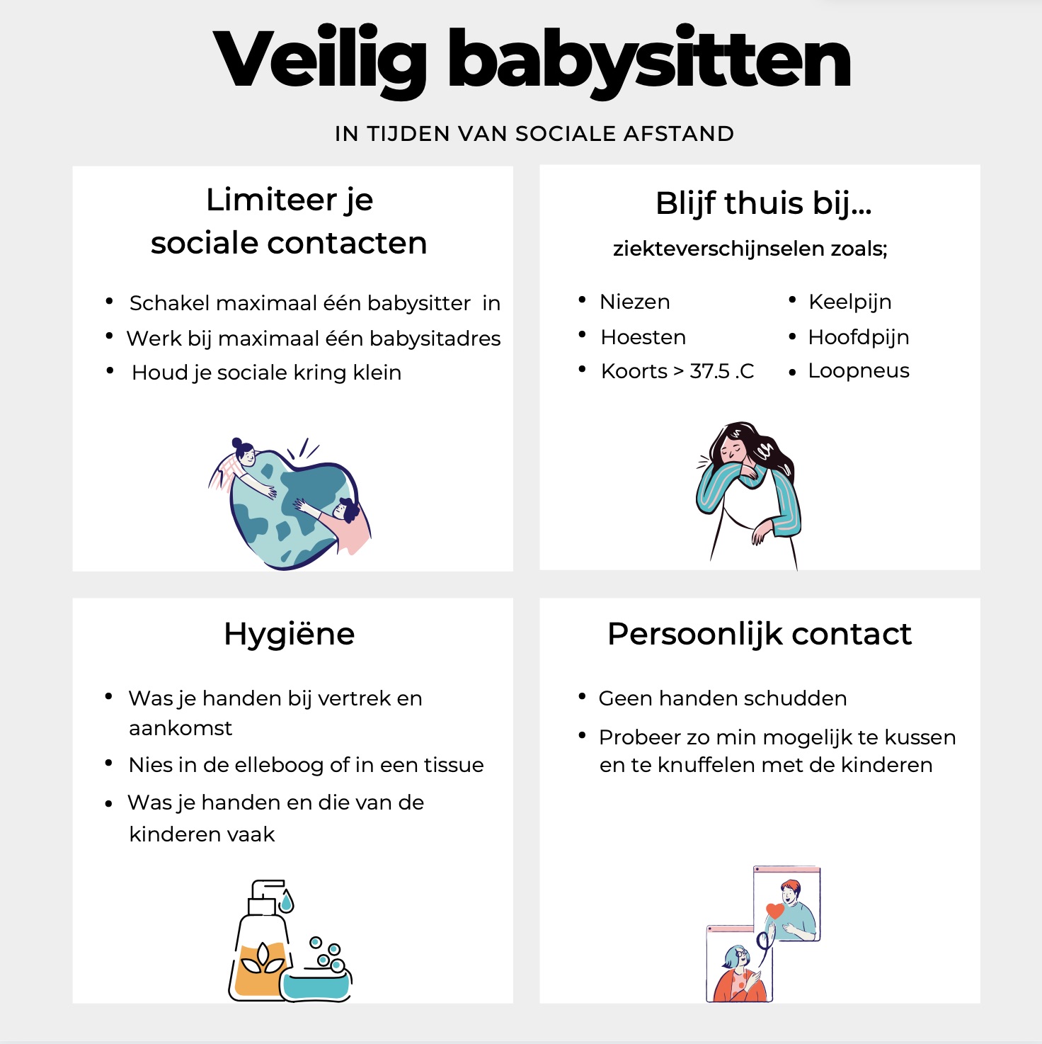 Veilig babysitten in tijden van sociale afstand