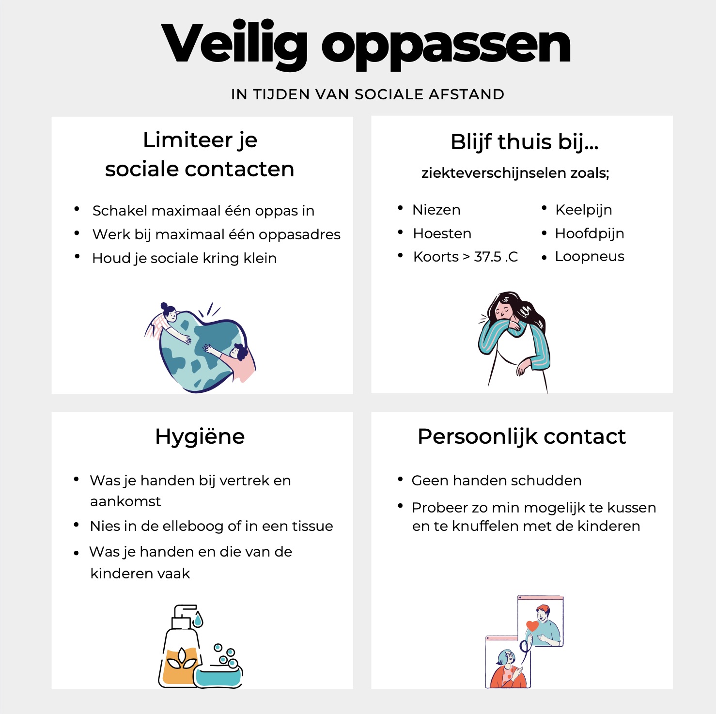 Veilig oppassen in tijden van sociale afstand