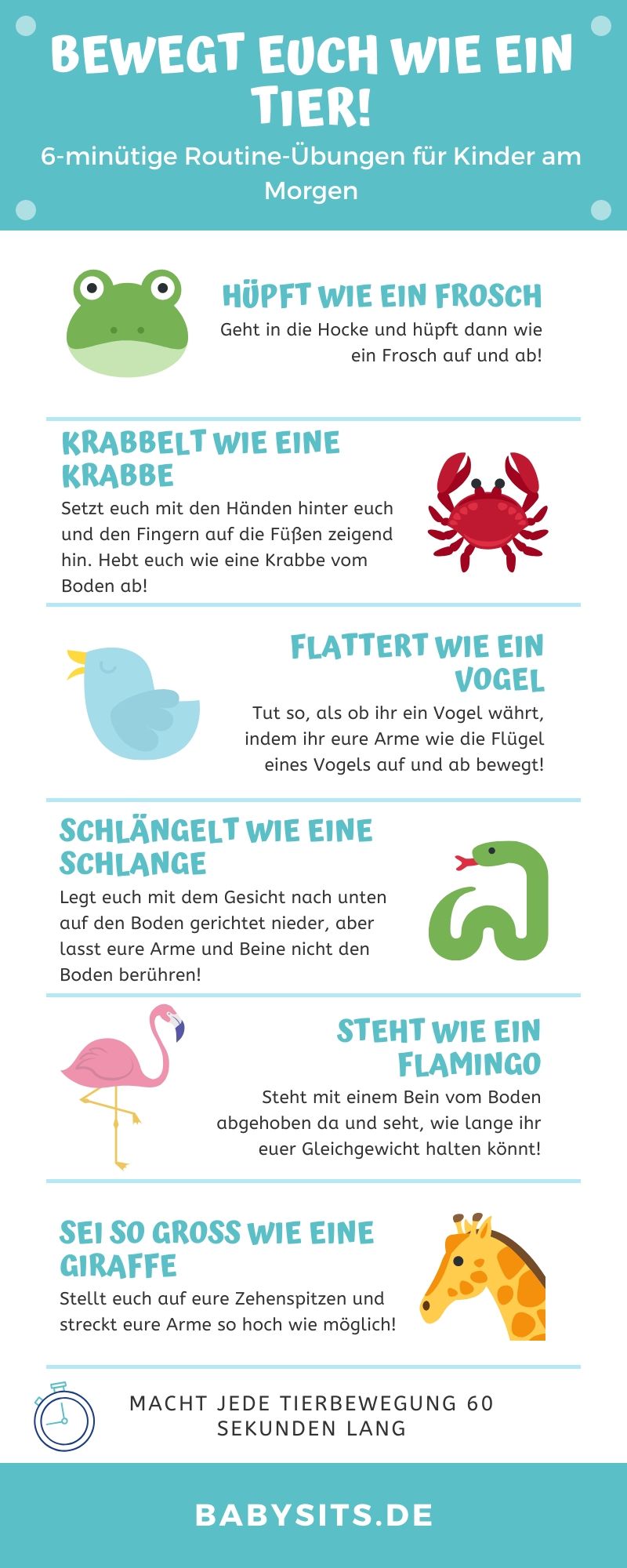 Routine Übungen für Kinder zu Hause