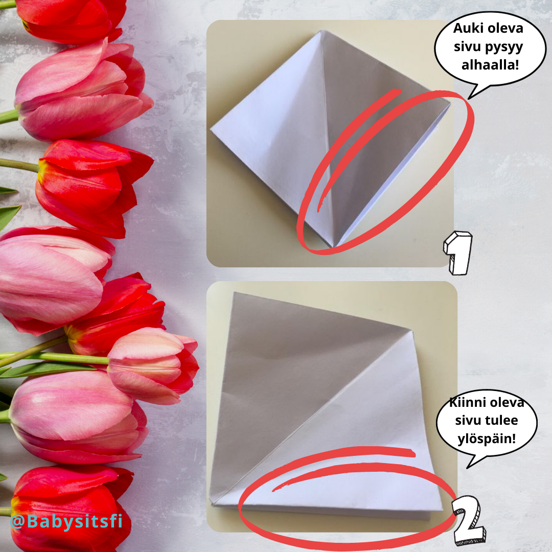 diy origami tulips step 4