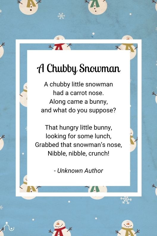 chubby snowman poem