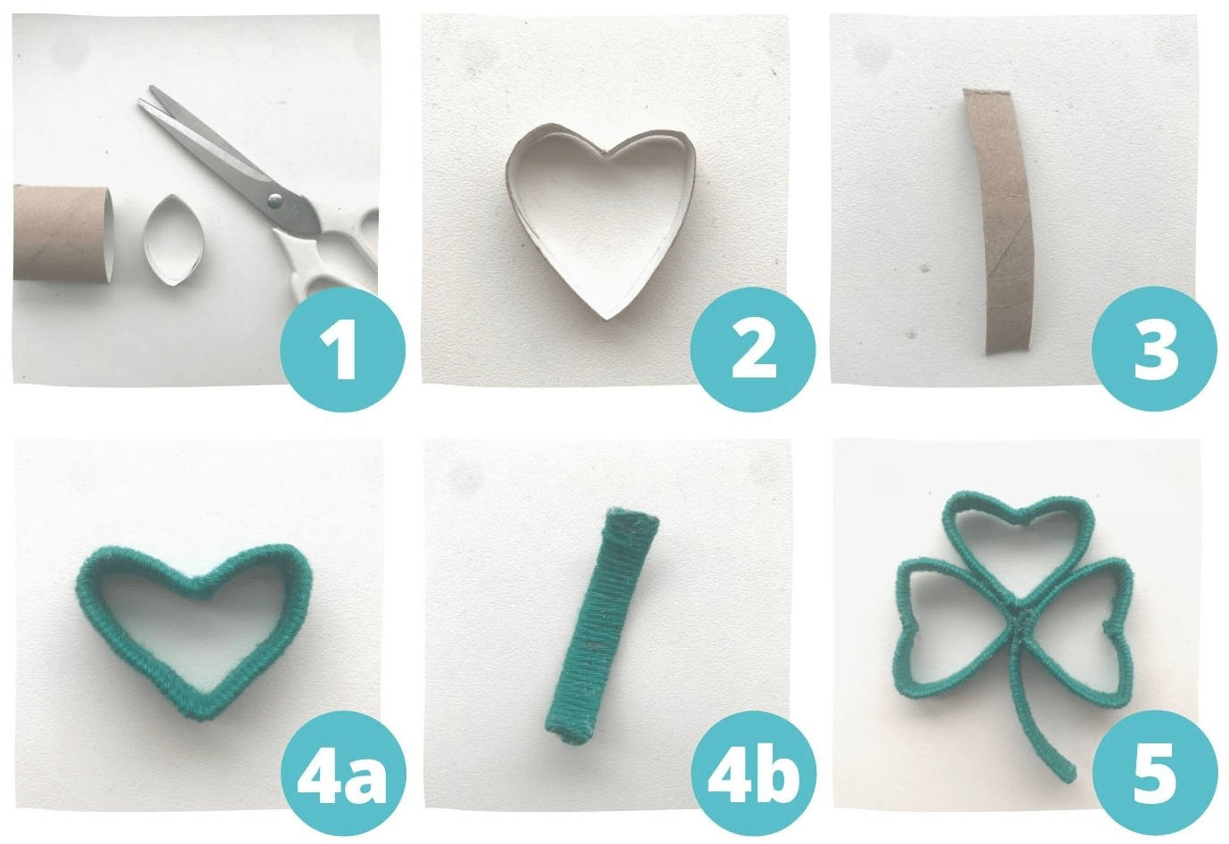 toilet paper roll yarn shamrock instructions