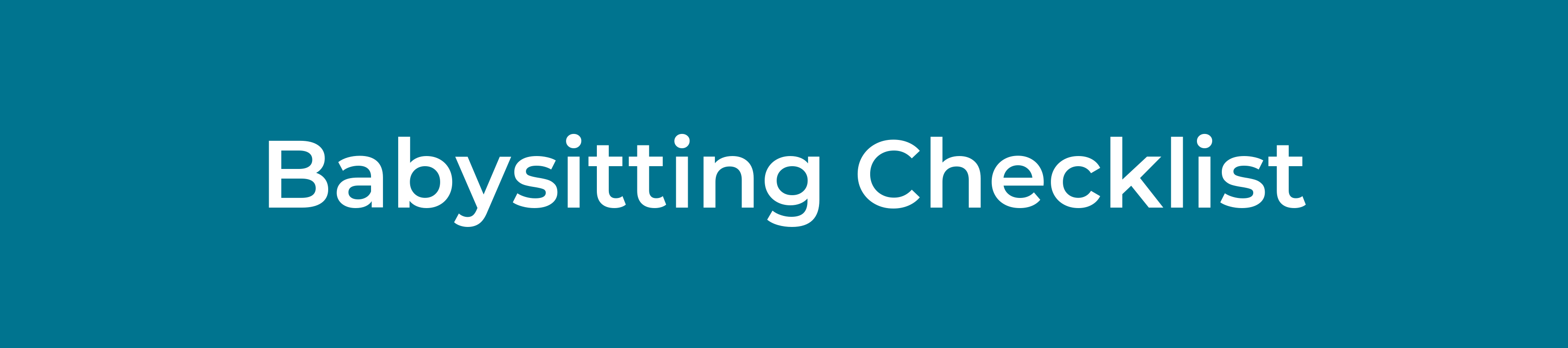 Babysitter Checklist