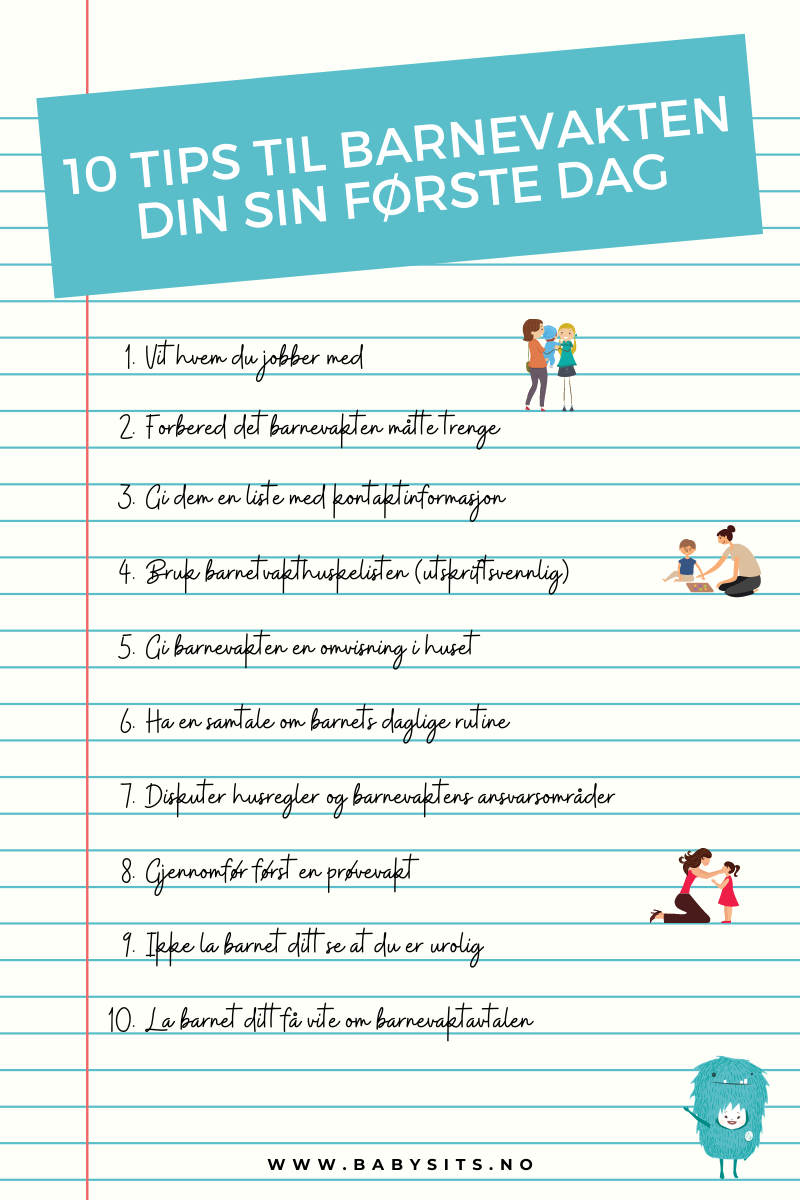 10 Tips for for barnevaktens første dag