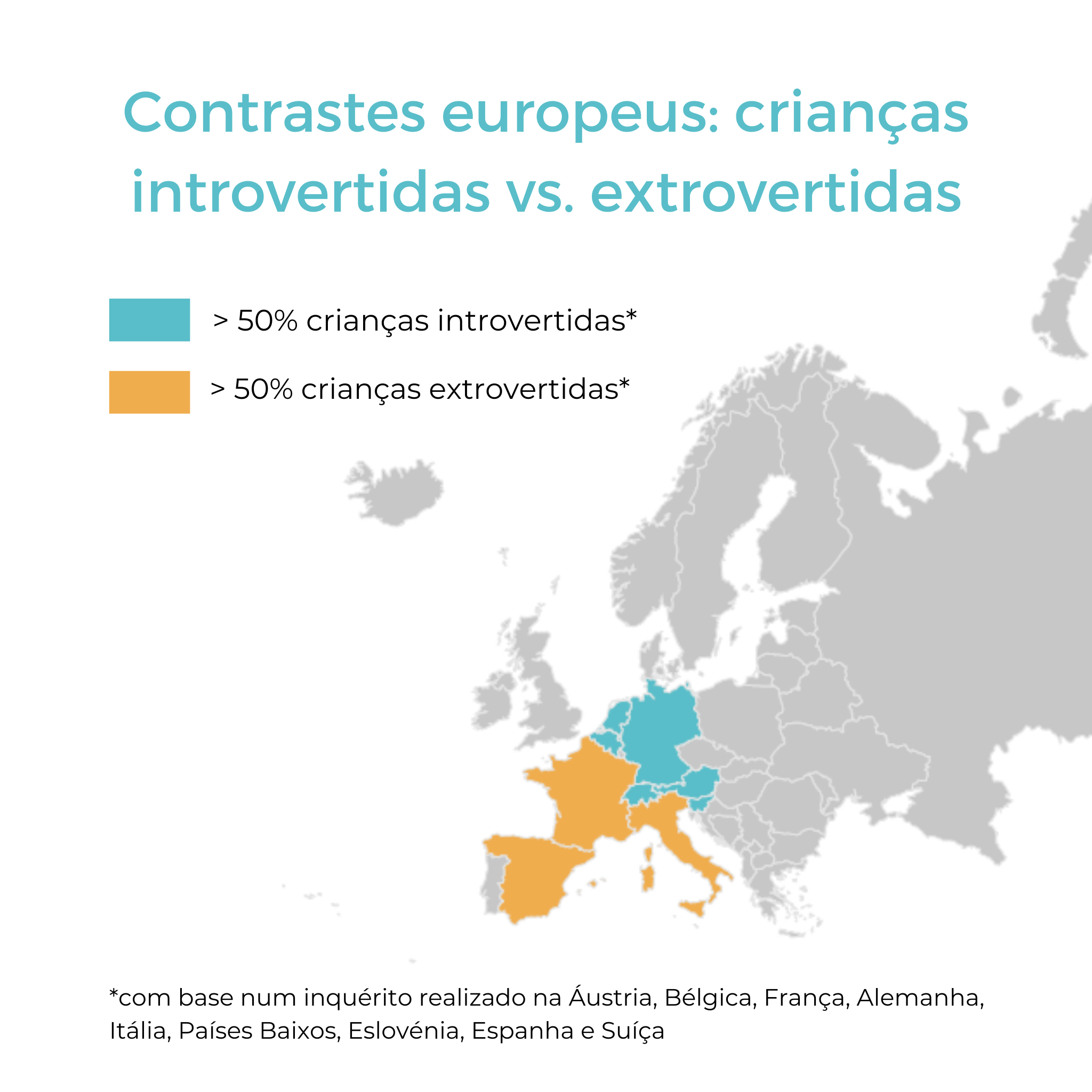 Crianças introvertidas e extrovertidas na Europa