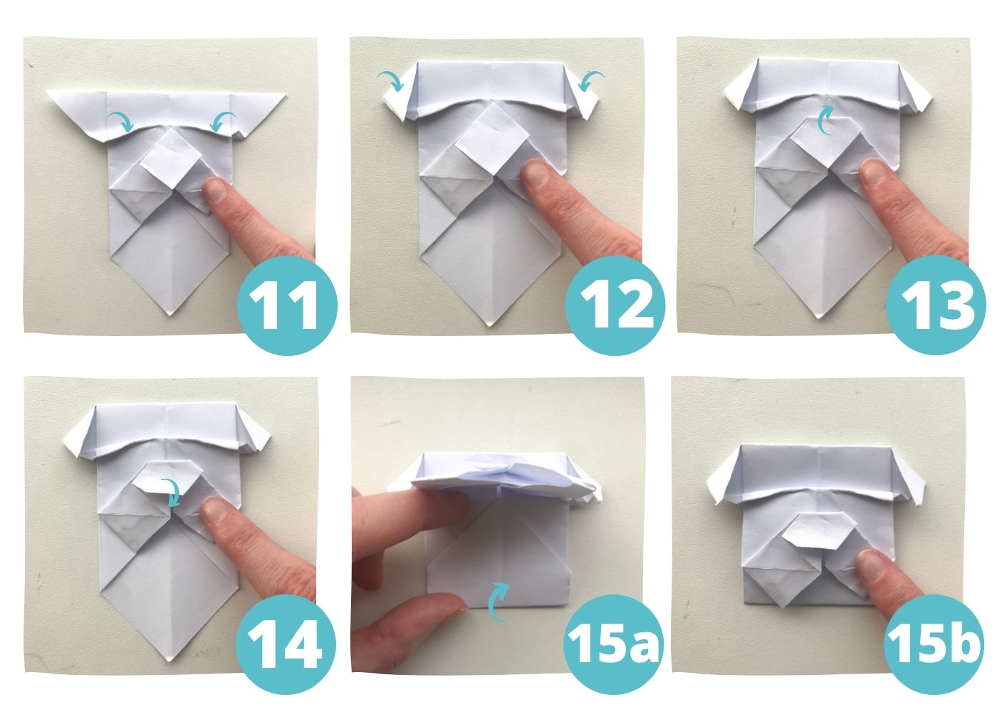 origami dog bookmark steps