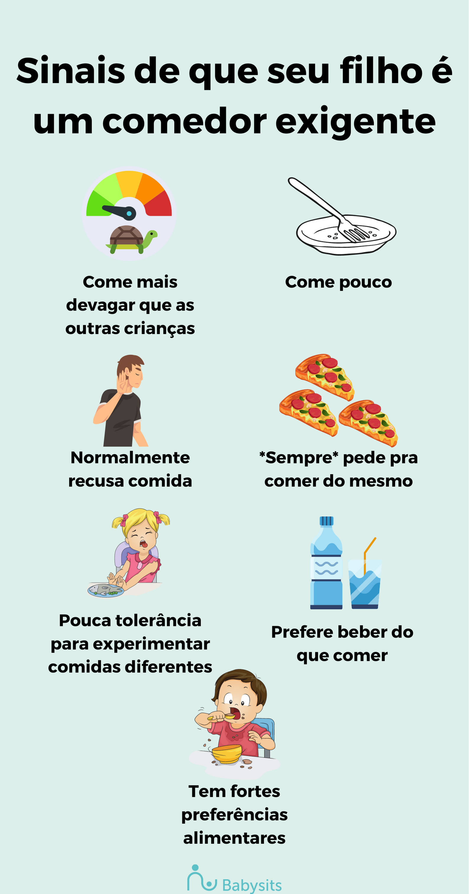 7 Sinais de que o seu filho é um comedor exigente