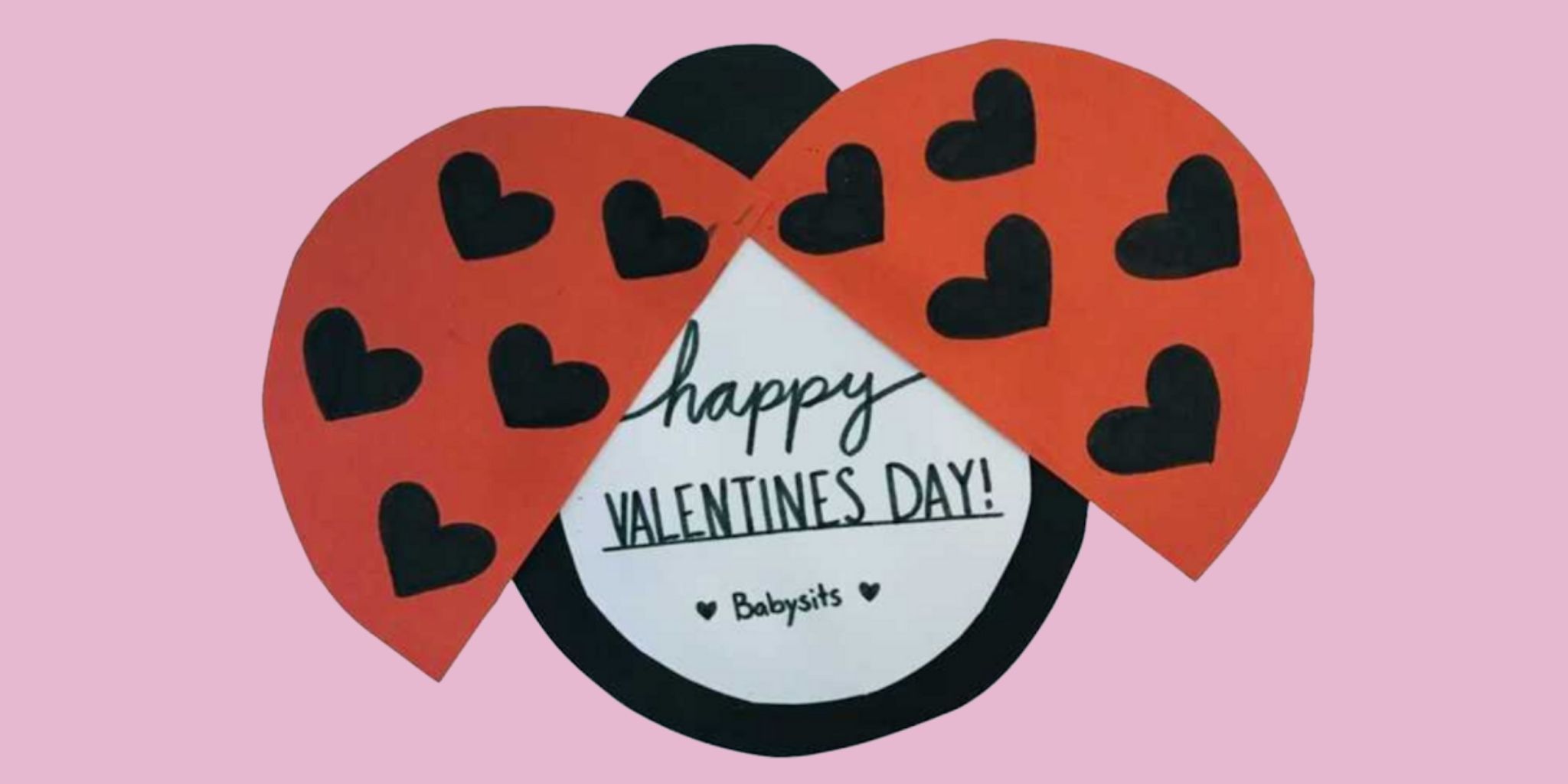 Tarjeta de San Valentín en forma de mariquita hecha a mano