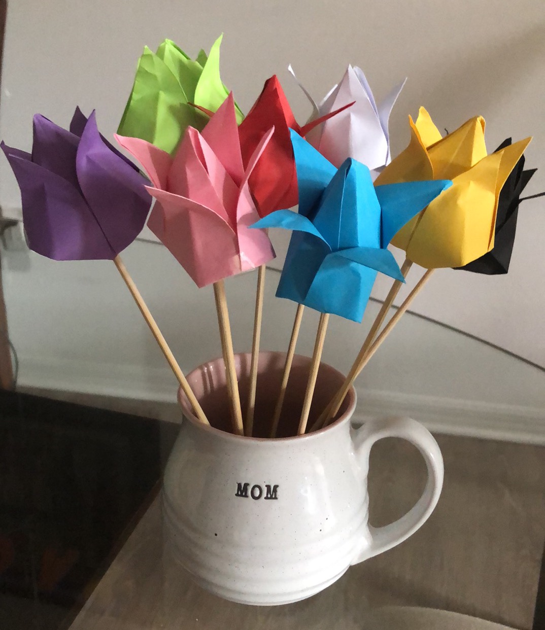 Anyák napi Origami tulipánok