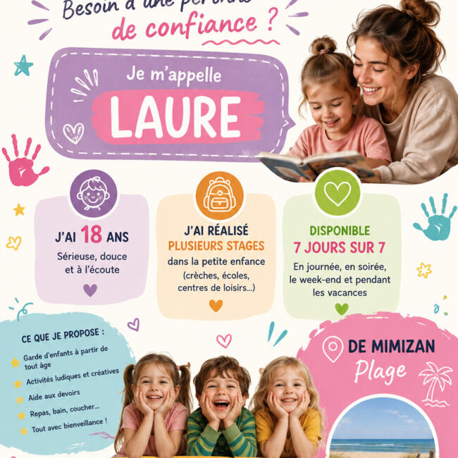 Babysitter in Mimizan-Plage: Laure
