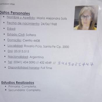 Niñera en Rosario: Alejandra